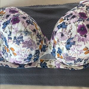 Lane Bryant Comfort Bliss Floral Bra in Purple and Blue - 44D
